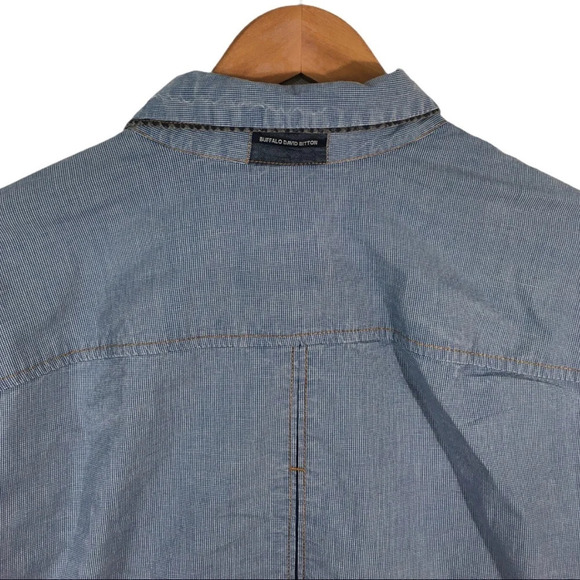 BF310 Mens Buffalo David Bitton Stretch Button Down Shirt L - Picture 6 of 7